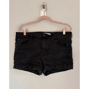 Celebrity Pink Womens Black Denim Cuffed Jean Shorts Size 15/32 CJ30500G73